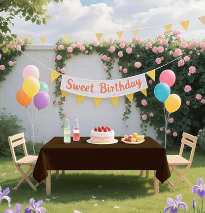 HEIPINIUYE 2 Pack Brown Tablecloth Disposable 54 x 108 Inch Brown Plastic Table Cloth Disposable Waterproof Rectangle Table Cover for Party Birthday Camping Picnic Tablecloths - color: Brown Rectangle Tablecloth, size: 2 Pack