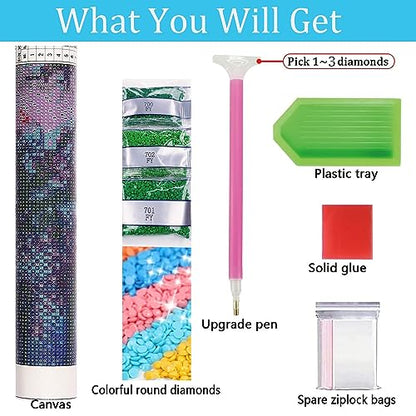 Diamond Art Painting Kits for Adults, Cute Love Chickens Full Drill Diamond Dots Paintings for Beginners, Round 5D Paint with Diamonds Pictures Gem Art Painting Kits DIY Funny Farm Animal Crafts Kits - color: Chicken 2