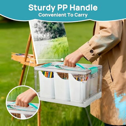 Vtopmart 24 QT Clear Plastic Craft Organizer with Detachable Inserts,1 Pack