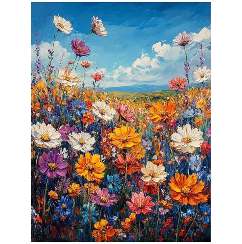 CRZMODE Wildflowers Diamond Art Kits for Adults,Flowers Diamond Painting Kits for Adults Beginners,5D DIY Round Full Drill Gem Art Paint by Diamonds Dots Crafts Kits for Home Decor Gift 12x16inch - color: Wildflowers(12X16")