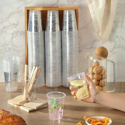 200PCS Resin Epoxy Mixing Cups, HIA 8oz Clear Plastic Paint Measuring Cups with 200pcs Wooden Stirring Sticks for Epoxy Resins, Mixing Paint, Pigments, Resins