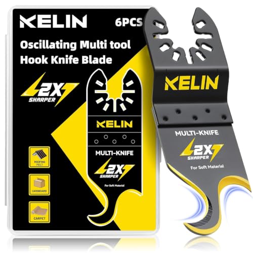 KELIN 6PCS Titanium Oscillating Tool Blades, Universal Multitool Blades - size: 6 PCS B