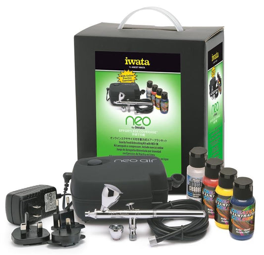 Neo for Iwata CN Gravity Feed Airbrush Kit for Beginners, DIY Painting, Crafts, Hobby Airbrushing