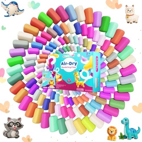 Aestd-ST Air Dry Clay 160 Colors, Modeling Clay for Kids, DIY Magic Clay | Molding Clay Kit, 4 Sculpting Tools, Resealable bags, Non-Sticky Soft, Super Light, Arts & Crafts Gift for Boys Girls Kids