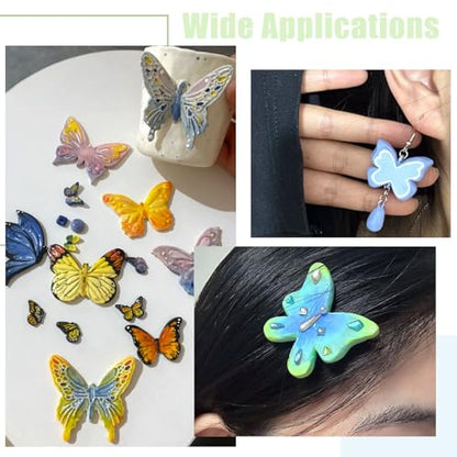 ORIGACH 14 Pcs Butterfly Clay Cutters Set | Spring Butterfly Fairy Polymer Clay Cutters Set for Earring Making Jewelry Making - style: Butterfly