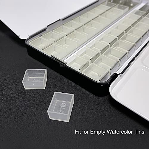 150PCS Transparent Watercolor Half Pans, Empty Paint Pans | Clear Plastic Half Pans for Watercolor, Gouache, Oils, DIY Palettes, Paint Refills, Paint Mixing Storage, Custom Palettes - style: 150Pcs Transparent Half Pans