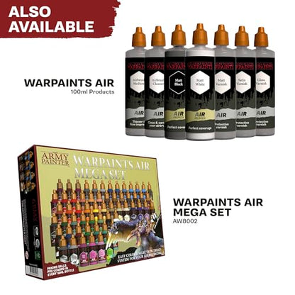 The Army Painter, Airbrush-Ready Paint Black, 6 x 18 ml Warpaints Air | Pre-thinned Acrylic spray gun paints - Paint sprayer paint for D&D & Warhammer Miniatures - color: Black
