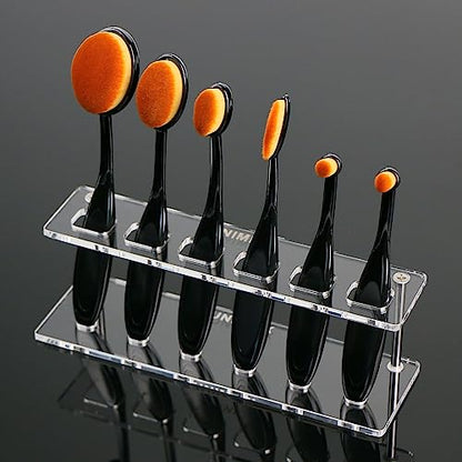 UNIMEIX 6 Pack Blending Brush for Card Making Crafting Ink Blender Brushes Set Tool Paper Background Brush Drawing - color: Brown, size: 6 Pack Brush with square holder