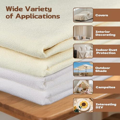 Canvas Fabric, Premium 10oz Natural Cotton Duck Canvas Fabric 62'' Wide for Arts & Crafts, Backings, Covers,1Yd (60 x 360 inchs) - color: Natural, size: 10Yd (60 x 360 inchs)