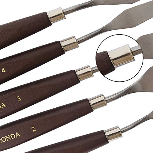 Conda 2 set of 10pcs Different Shapes Stainless Steel Spatula Palette Knife and red 5 piece palette knife