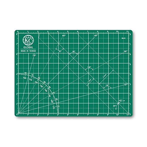 KC GLOBAL A4 (12"x9") Self-Healing Cutting Mat (Dark Green) - Sturdy, Reversible, Eco-Friendly, Non-Slip. Premium Desk Mat for Crafters, Quilters, and Hobbyist - color: Dark Green, size: 9"L x 12"W
