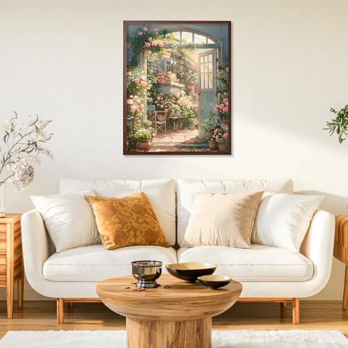 Paint by Numbers Kit for Adults, Rose Garden DIY Painting Kit, 16x20 Inch - color: CYOP1P11