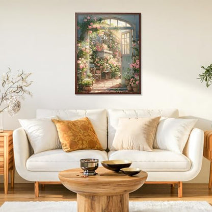 Paint by Numbers Kit for Adults, Rose Garden DIY Painting Kit, 16x20 Inch - color: CYOP1P11