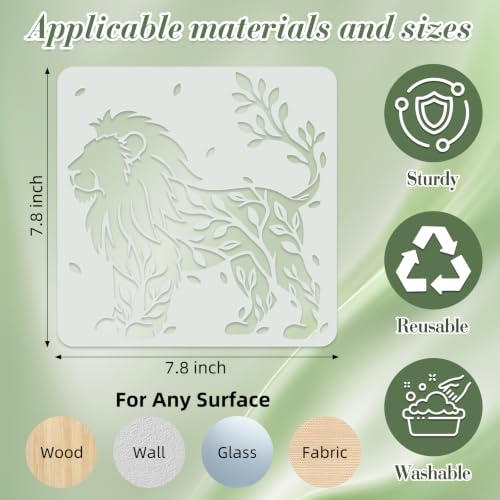 Animal Flower Stencils for Crafts Reusable 24Pcs Stencils(7.8X7.8 inch) - color: Animal 8