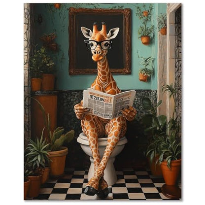 Funny Paint by Numbers Kit for Adults, Paint by Number for Adults 16x20 in - color: Giraffe (16x20inch)