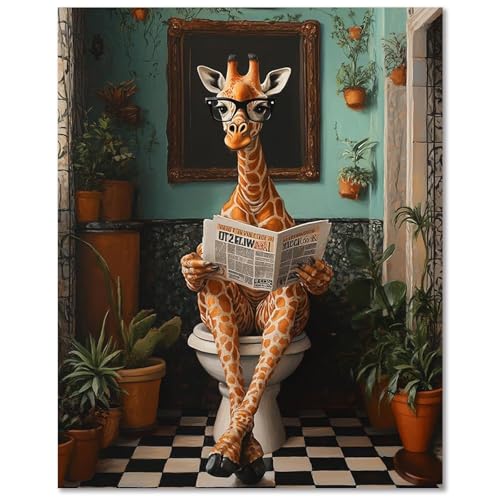 Funny Paint by Numbers Kit for Adults, Paint by Number for Adults 16x20 in - color: Giraffe (16x20inch)