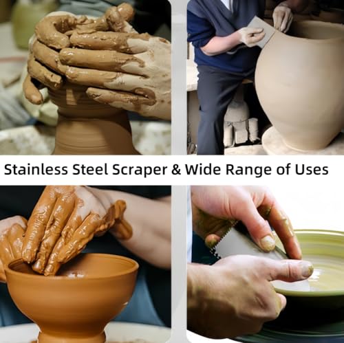 Accfore 9 Pcs Pottery Tools for Sculpting Texturing Artists