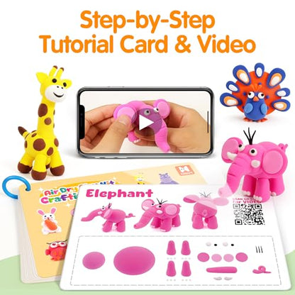 Helsort Air Dry Clay Kit for Kids, 12 Animals Modeling Clay Set, Kids Craft - style: Clay Animal Kit
