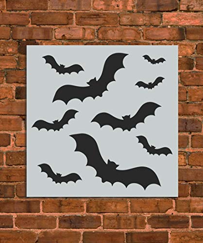 Halloween Bats Set Stencil Template - Reusable Stencil - INNOVO Stencils (5.75" x 6") - size: 5.75" x 6"