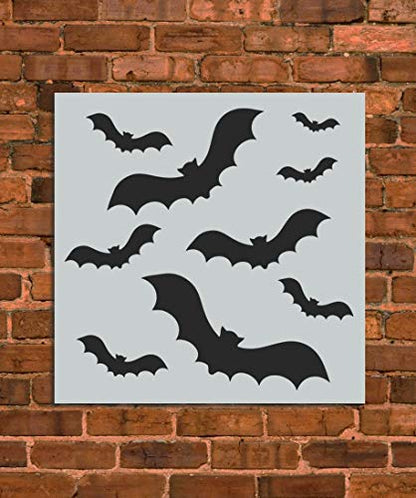 Halloween Bats Set Stencil Template - Reusable Stencil - INNOVO Stencils (12" x 12") - size: 12" x 12"
