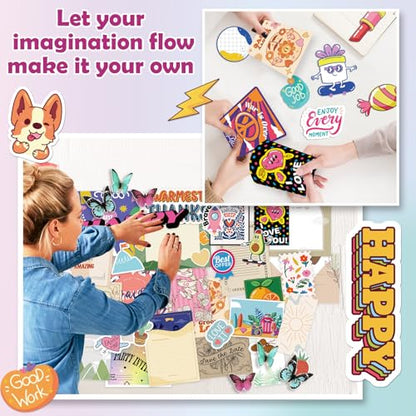 EggSun Light-Up Wall Collage Kit for Teen & Tween Girls 1000+ DIY Craft Pieces for Creative Illuminated Bedroom Art, Birthday and Room Decor Gift, Ages 11, 12,13, 14, 15, 16