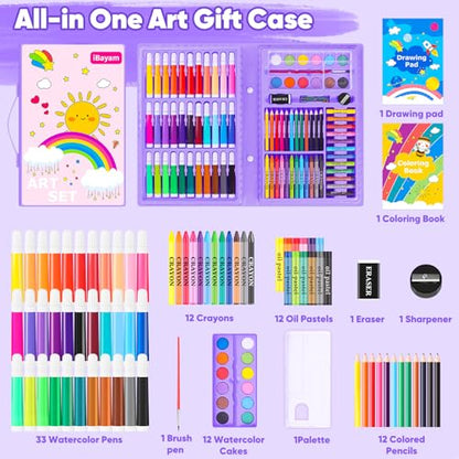 iBayam 149-Pack Drawing Kit Cute School Preppy Stuff Art Supplies, Ages 4+ - color: Purple