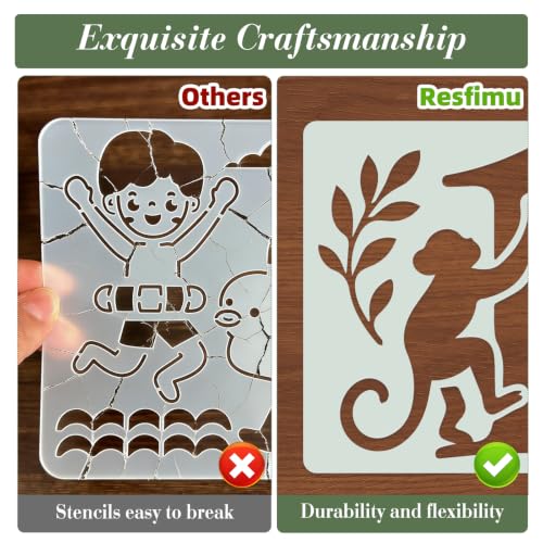 Letter Stencils for Crafts Reusable 36Pcs Number Stencils(5.1X5.1 in) - color: Animal Letter
