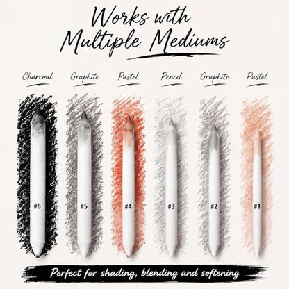 Fulmoon 288 Pcs Blending Stumps Set Paper Art Blenders for Drawing Sketch Shading Pencil Oil Pastel Blender Tools Drawing Supplies for Charcoal Graphite Pastel Ideal for Artists Students and Beginners - style: Blending Stump