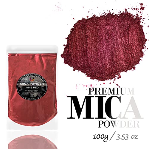 Wine Red Mica Powder for Epoxy Resin 100g / 3.5oz. Sealed Bag- TECHAROOZ 2 Tone Resin Dye Color Pigment Powder for Lip Gloss, Nails, Bath Bombs Soap Making & Much More - color: Wine Red