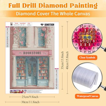 GUMITOON Diamond Art Kits for Adults-Pink Bow Full Drill Diamond Dots Paintings for Beginners, Round 5D Paint with Diamonds Pictures Gem Art Painting Kits DIY Crafts Kits 12"x16" QCY-149 - color: QCY-159