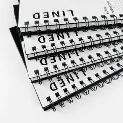 Spiral Notebook A5 Lined Notebook 4 Pack | College Ruled Hardcover Notebook Thick Paper Notebook Hardcover Journal for School, Office,Study and Notes - size: A5, style: LINED NOTEBOOK