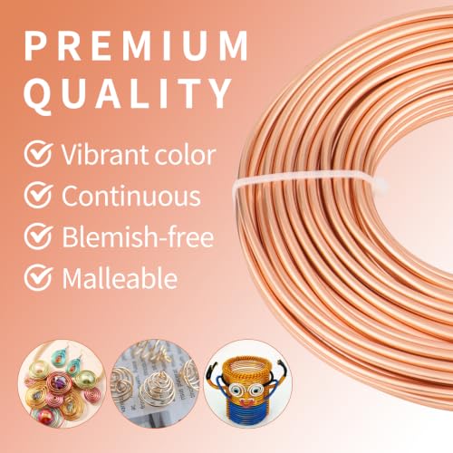 9 Gauge Aluminum Craft Wire, 52.5FT Bendable Armature Wire for Sculpting, Jewelry Making, DIY Crafting, Doll Making, Modelling, Bonsai Training(Champagne Gold) - color: Champagne Gold