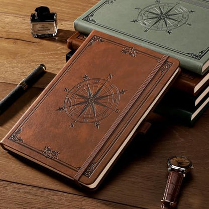 AHGXG Blank Journal Notebook, 192 Pages, A5 Medium Size (5.7'' x 8.3'') - color: Brown, style: Unlined