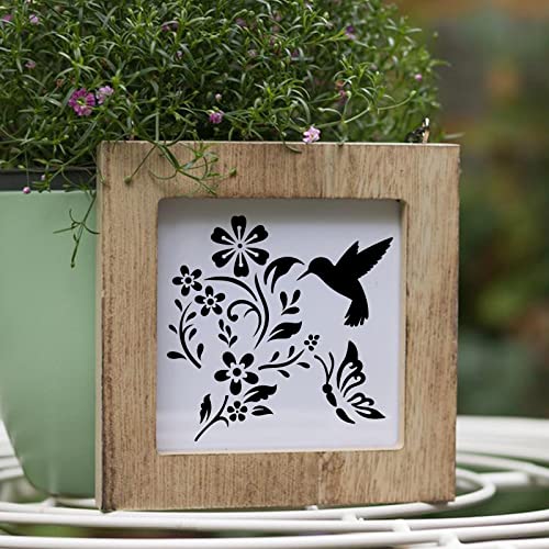 80 Pcs 3 x 3 Inch Stencils for Painting on Wood, Reusable Flower Butterfly Bird Bee Plastic Stencils DIY Craft Paint Template Set for Wall Home Decor - style: Flower