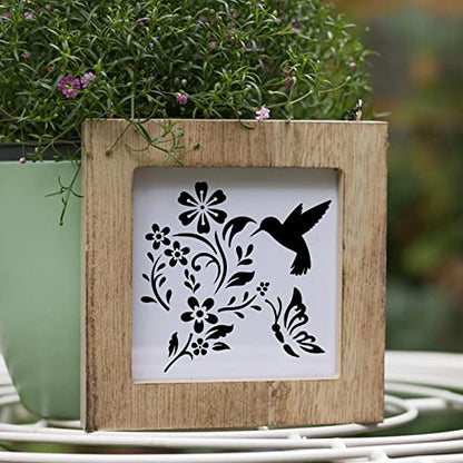 80 Pcs 5 x 5 Inch Stencils for Painting on Wood, Reusable Flower Butterfly Stencils Bird Plastic Bee Wall Stencil DIY Craft Template for Wall Home Decor - style: Flower