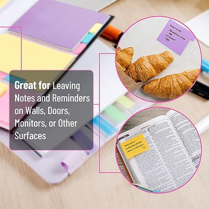 Mr. Pen- Sticky Notes Set, 410 Pack, Ruled, Dotted & Blank Notes | with 150 Index Tabs, Divider Sticky Pads for Bible Study, Office, School, Planning - color: Vibrant, size: 1 Set