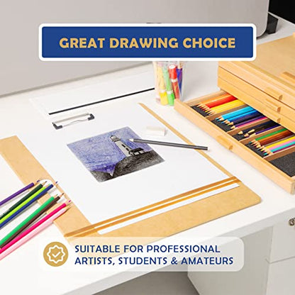 Falling in Art 14x18 Sketch Board with Sturdy Clip &Rubber Bands | Professional Art Drawing Board, Portable Artists Clipboard for Classroom, Studio Drawing, Outdoor Painting - size: 14X18"