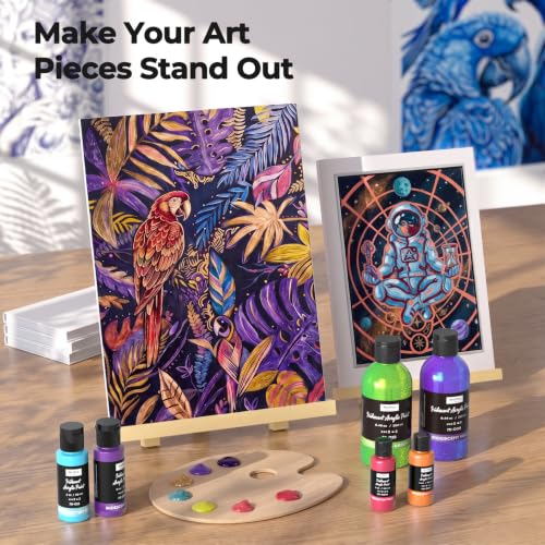 Nicpro 20 Colors Iridescent Acrylic Paint Set,2oz Chameleon Metallic Paint | Color Shifting Glitter Craft Paint, Non-Toxic DIY Art Painting Supplies,Paint Kit for Canvas Rocks Wood Glass Ceramic Fabric - color: Assorted (20 Colors), size: 2 Fl Oz (Pack of