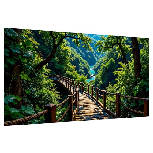 JOOZ Large Diamond Art Kits for Adults DIY 5D Landscape Diamond Painting Kits Full Drill Mountain Diamond Art Painting Bridge Gem Painting Kits for Gift Home Wall Decor 27.5x15.7 Inch - color: Landscape 055