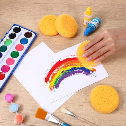 6Pcs Pottery Sponges for Clay, 2.5inch Round Craft Small Yellow Painting Sponge, Synthetic Sponges for Pottery and Cleaning Horse Saddle, Watercolors Painting Sponge, Pottery Tools and Supplies