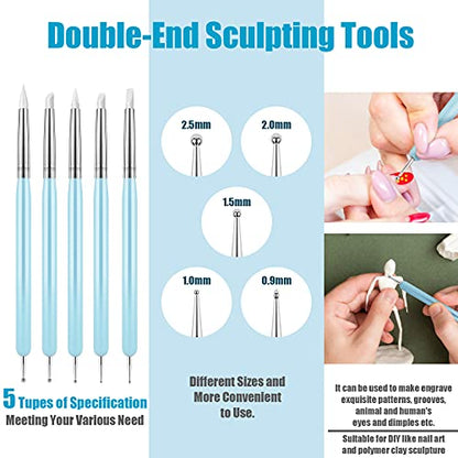 Clatoon 10Pcs Silicone Clay Sculpting Tool, Modeling Dotting Tool
