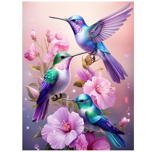 Hummingbird Diamond Art Kits for Adults, Diamond Painting Kits 12x16 Inch | Diamond Painting Kits for Adults Beginners, Gem Art, 5D Full Drill, DIY Arts and Crafts for Gift Home or Decor - color: Style 43