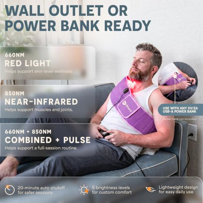 Lifepro Allevared Red Light Therapy Belt -105 Triple Chip LED Belt - color: Purple