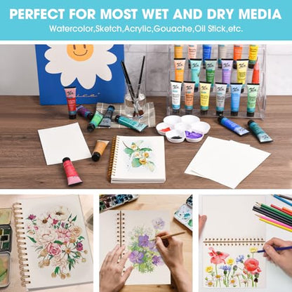 HONIBRA Watercolor Paper Pad 5.5" x 8.5", 30 Sheets 140lb/300gsm - size: 5.5" x 8.5"