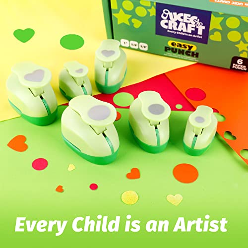Circle Hole Punch Paper Punches for Crafting 3/8+5/8+1 Inch Circle Punches - style: 6 Diffrent Size Circle and Heart