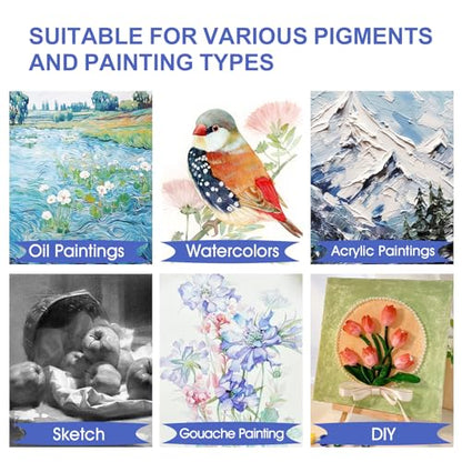 FUMILE Stretched Canvas for Painting Multi 5 Pack Square Canvas 4x4, 6x6, 8x8, 10x10, 12x12(1 of Each), Cotton Primed Acid Free Blank Canvases for Oil Paint, Acrylic Paint, Gouache and Tempera. - size: 4x4, 6x6, 8x8, 10x10, 12x12 in