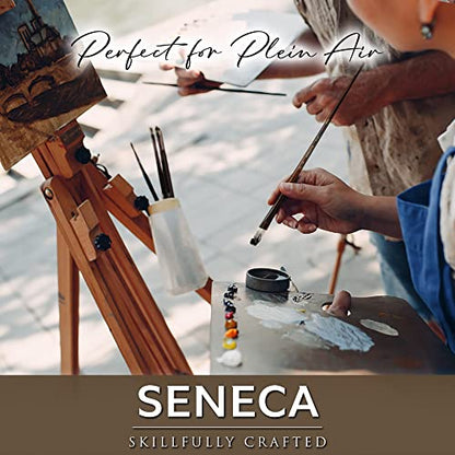 Seneca Artist Brush, Short Filbert 4 (1700SB-4) by Willow Wolfe, Professional Synthetic Bristle Paint Brush for Acrylic, Oil and Water Mixable Oil, S