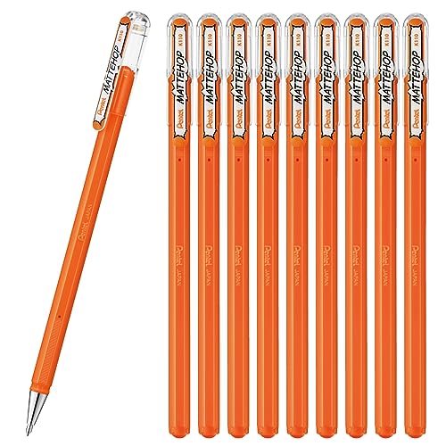 Pentel Color Ballpoint Pen, Matte Hop, Orange, 10 Count K110-VF - color: orange