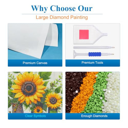 YOYA Large Diamond Art Kits for Adults, Sunflower 5D Diamond Painting - color: Sunflower 506