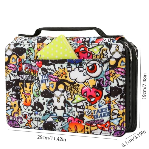 68 Slots Marker Pen Organizer Case w/Handle - color: Sea, size: 68